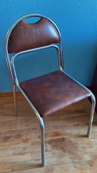 Silla Vintage Metálica Marrón