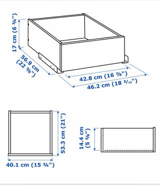 Cajon cristal beige Komplement Ikea 50x58 cm