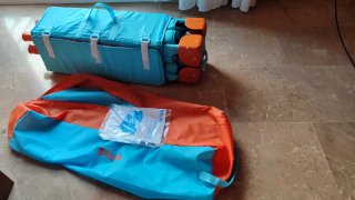 Cuna de viaje azul y naranja BRUIN