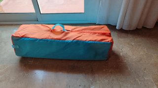 Cuna de viaje azul y naranja BRUIN