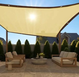 TOLDO VELA RECTANGULAR DE 2X3 METROS CREMA