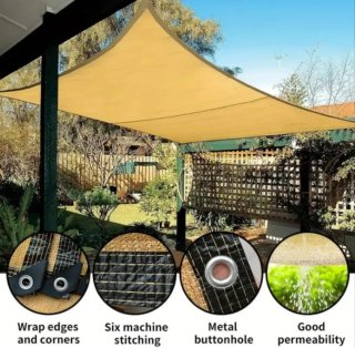 TOLDO VELA RECTANGULAR DE 2X3 METROS CREMA