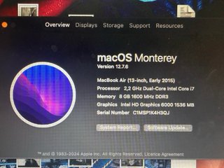 MacBook Air 13 Early 2015 i7 8GB RAM