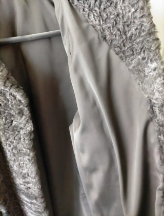 Abrigo de Astracán Auténtico Karakul (Swakara)gris