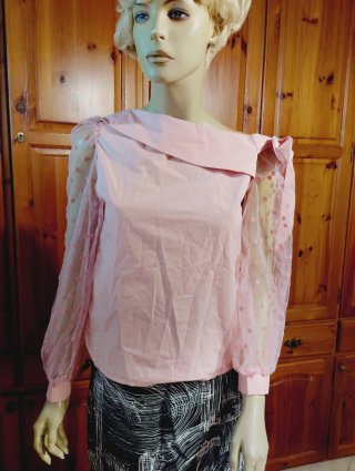 Camicia donna manica lunga rosa