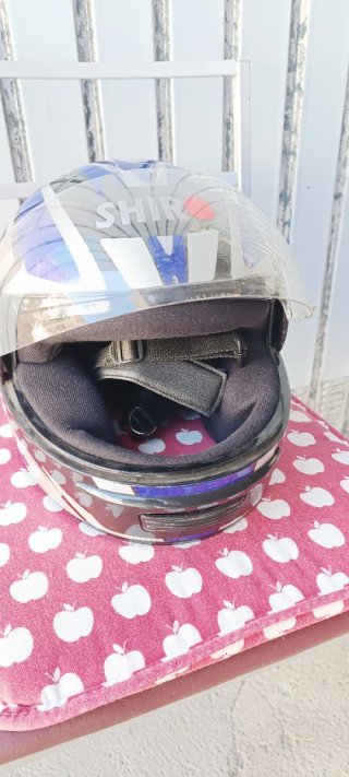 Casco de moto SHIRO azul y plata