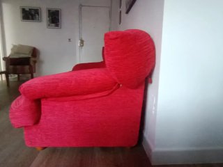 Sofá 3 plazas rojo tela