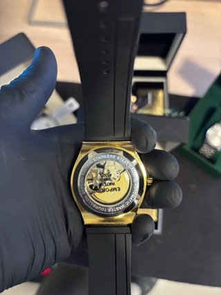 Reloj automático Skeleton dorado Tourbillon