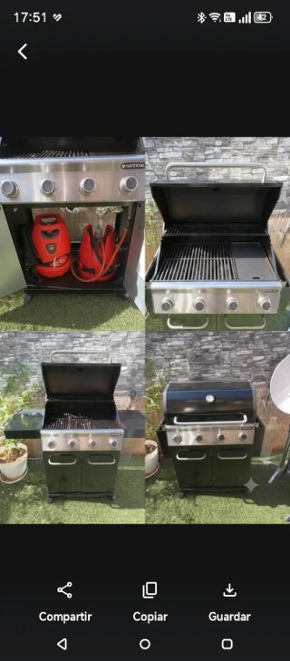 Barbacoa 4 fuegos gas