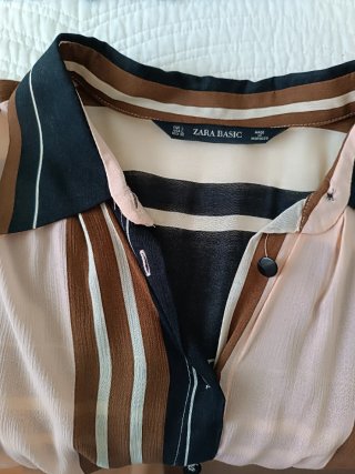 Vestido camisero de rayas