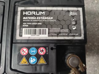 Batería Coche HORUM 12V 74Ah 680A H74A