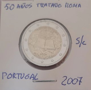 Moneda Portugal 2007 Tratado de Roma