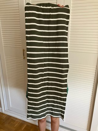 Jersey y falda larga Bershka rayas verde y blanco