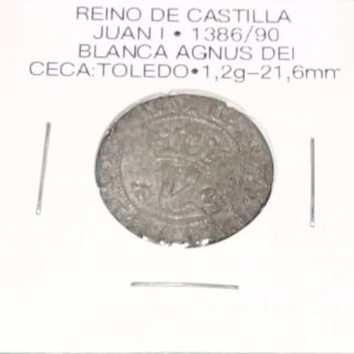 Juan I Blanca Agnus Dei Ceca Toledo 1386-1390