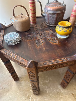 Mesa India Madera Labrada a Mano