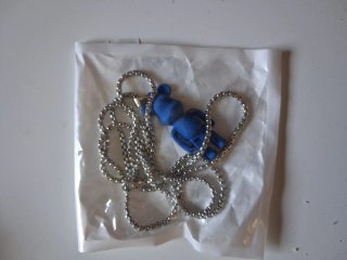 Colgante osito peluche azul y cadena