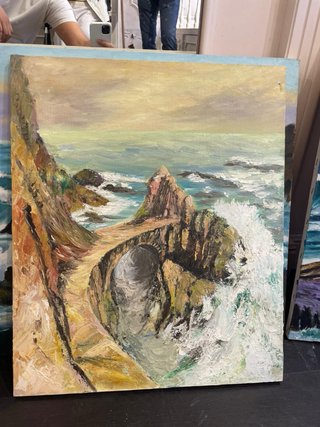 Cuadro pintado a mano paisaje