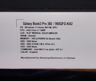 Galaxy Book3 Pro 360 - Samsung (16") i7 - 16GB RAM