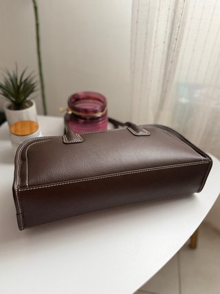 Borsa vera pelle East-West Marrone Caffè