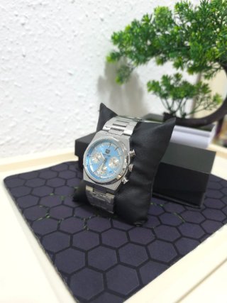 Reloj Benyar Cronógrafo Azul Plateado