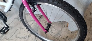 Bicicleta 24 Blanca y Fucsia