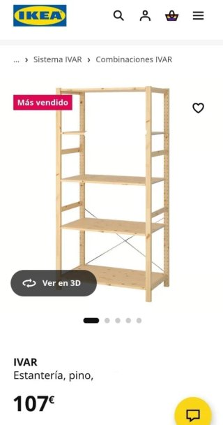 Estantería Pino IKEA IVAR 4 baldas