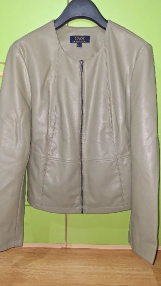 Giacca similpelle verde oliva