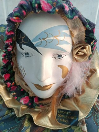 Maschera veneziana decorativa vintage fatta a mano