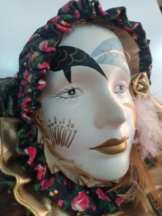 Maschera veneziana decorativa vintage fatta a mano