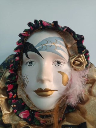 Maschera veneziana decorativa vintage fatta a mano