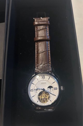 Reloj Nesun Automático Marrón y Blanco