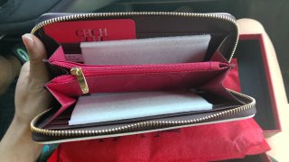 Cartera Carolina Herrera Roja caja y guarda polvos