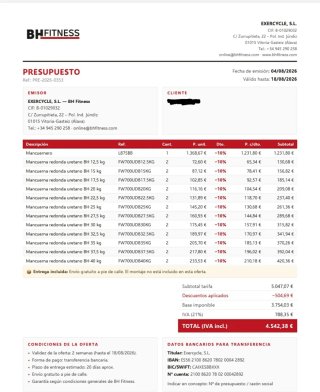 Mancuernas profesionales 37.5 kg y 35kg (par)