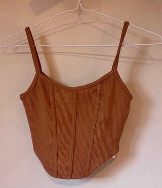 Top Bershka Marrón Corsé Talla XS