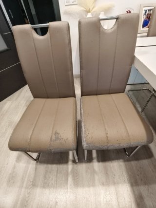 Mesa comedor blanca lacada patas cristal