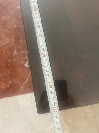 Mesa de centro de cristal y madera