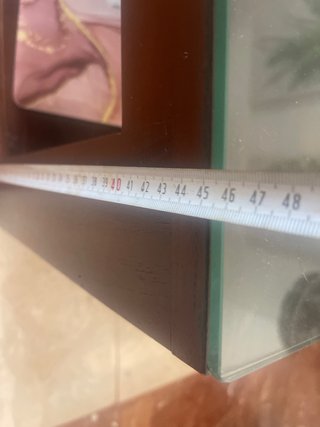 Mesa de centro de cristal y madera