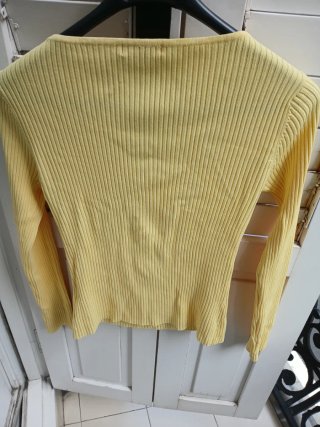 Jersey amarillo canalé viscosa y licra