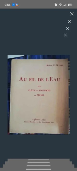 Partitura Au Fil de l'Eau para Flauta y Piano