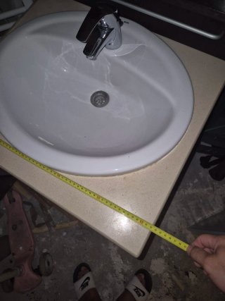 Mueble de baño completo madera y piedra