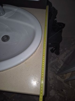Mueble de baño completo madera y piedra