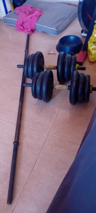Mancuernas,discos de pesas,barras etc