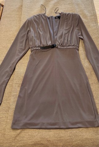 Vestido Zara gris manga larga