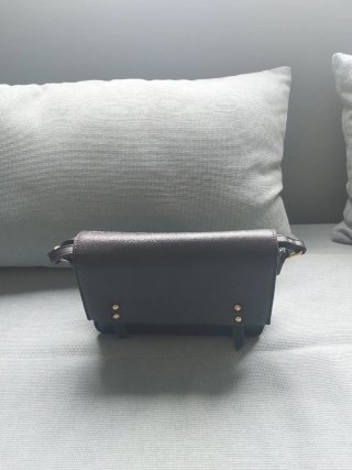 Bolso piel negro elegante 3 cremalleras