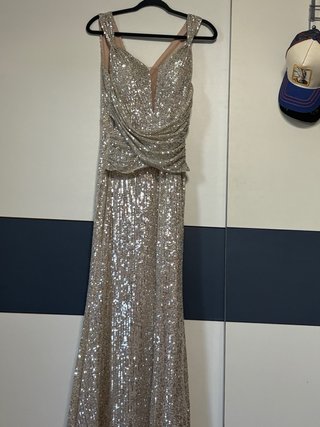 Vestido de fiesta lentejuelas dorado/plateado