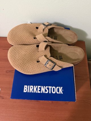 Sabot Birkenstock Boston Pelle Beige 40