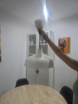 Lámpara colgante metal y plástico