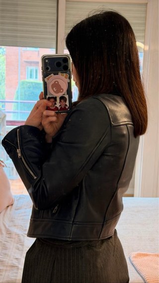 Chaqueta de cuero azul CLAUDIE PIERLOT