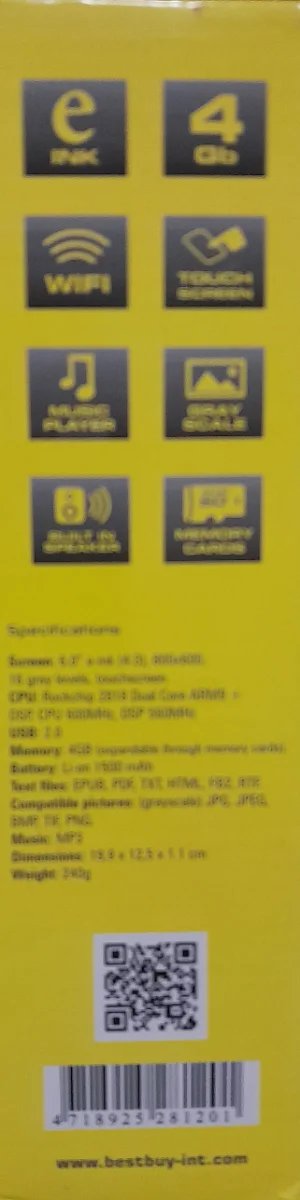 Cyberbook e.touch Lector eBook Negro