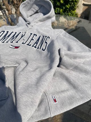 Felpa Tommy Jeans Grigia Logo Grande